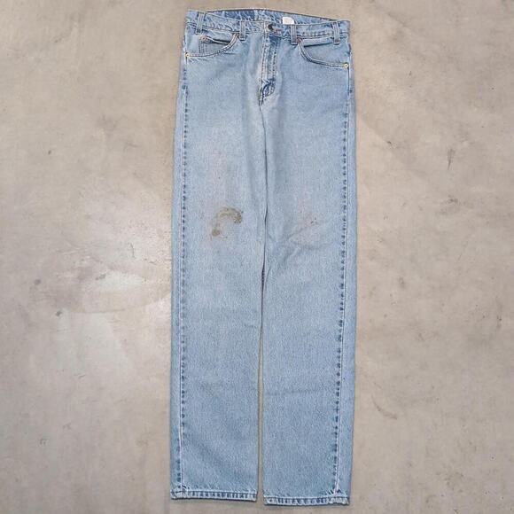 VTG 90s Levis 505 Orange Tab Mens 33x36 (32x35) Stains Denim Washed - Picture 1 of 8